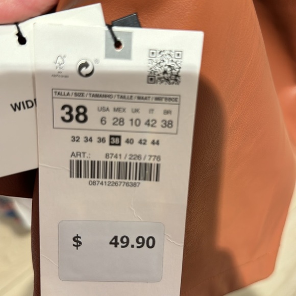 Zara imitated leather wide leg pants - Picture 4 of 4